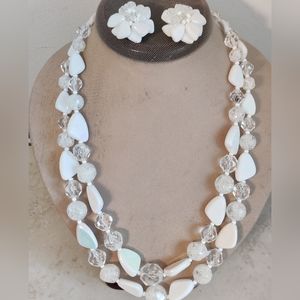 Vintage West Germany Lucite Necklace & Earrings Set